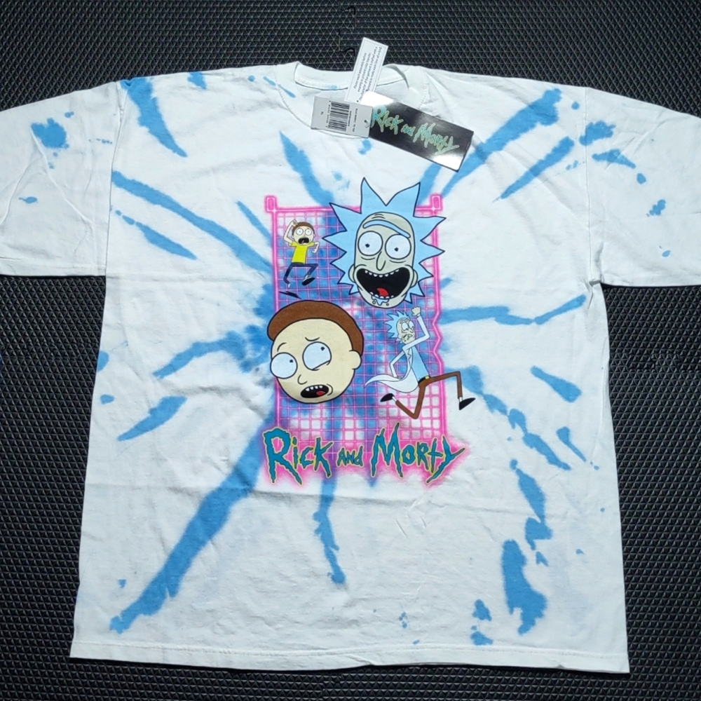 Rick and Morty Tie Dye Grid Unisex Short sleeve Xlarge
